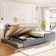 preview thumbnail 2 of 13, Queen Size & Twin XL Size PU Leather Storage Upholstered Platform Bed