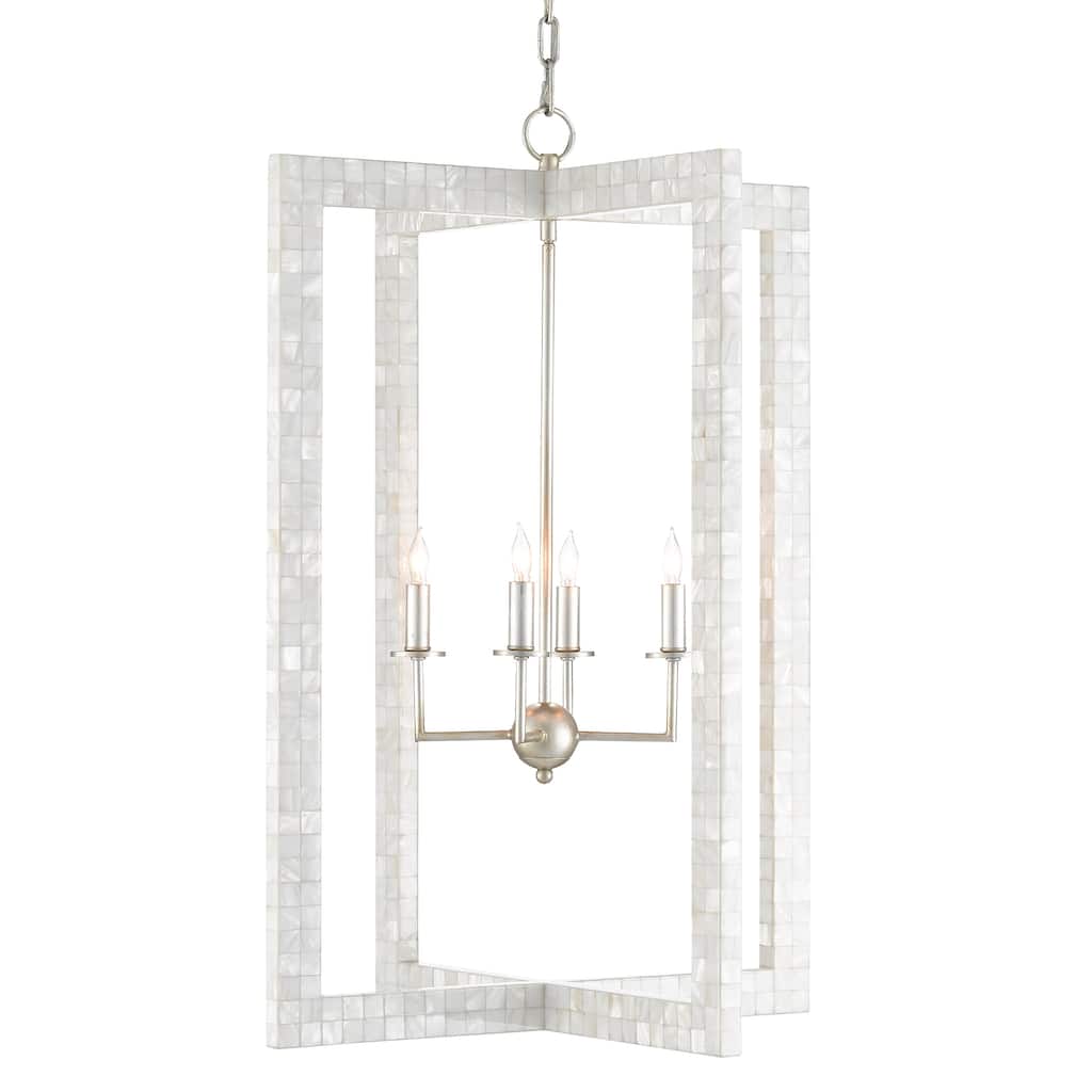 Currey & Company Arietta White Chandelier - 32.25"h x 22"w x 22"d