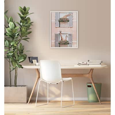 Sylvie Beaded Giraffe Neighbors Framed Canvas by July Art Prints