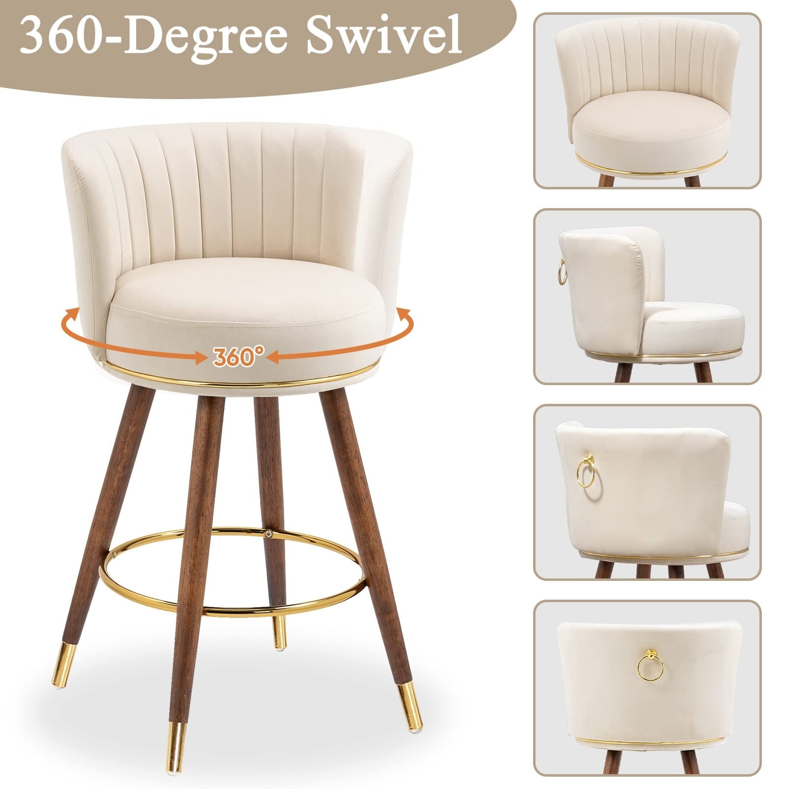 Mid Century Walmart Bar Stools With Backs Foreate Swivel Bar - Main Image