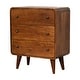 preview thumbnail 2 of 7, Artisan Furniture Mango solid Wood Mini Curved Chestnut Chest ,Brown,3 Drawers - N/A