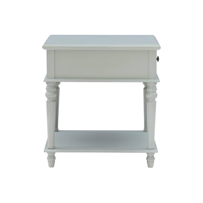 Linon Jowin Classic Wood Side Table with Storage