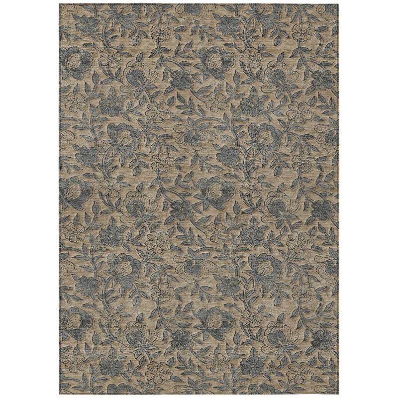 HomeRoots Floral Transitional Rectangle Outdoor Rug