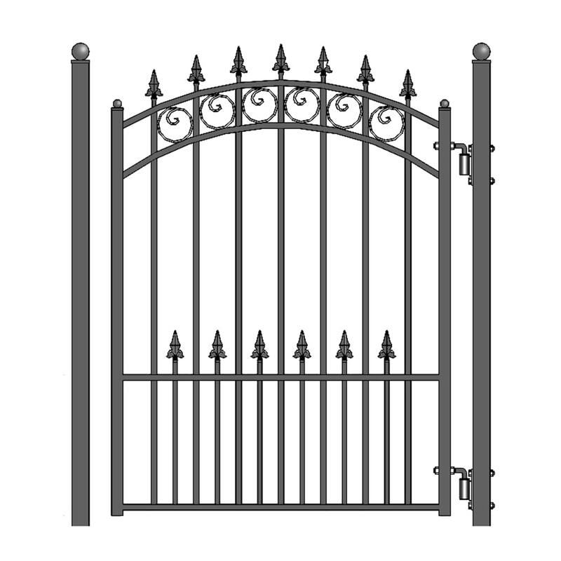 ALEKO Steel Dual Prague Style Driveway 16 ft Gate with Pedestrian Gate - 16 ft x 6 ft / 5 ft x 4 ft