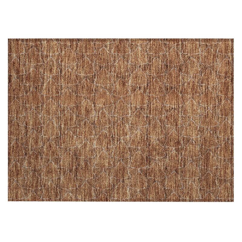 Machine Washable Indoor/ Outdoor Abstract Trellis Chantille Rug