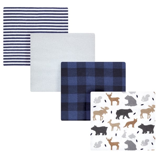 slide 1 of 1, Hudson Baby Infant Boy Cotton Flannel Receiving Blankets, Woodland Silhouette, One Size - Woodland Silhouette - One Size One Size - Woodland Silhouette