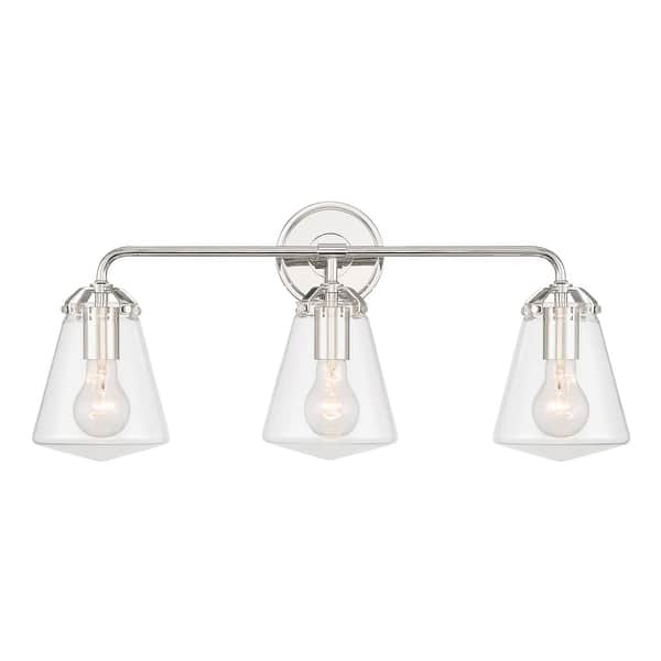 slide 2 of 11, Crystorama Lighting Group VSS-7013 Voss 3 Light 25" Wide Vanity Light Polished Nickel