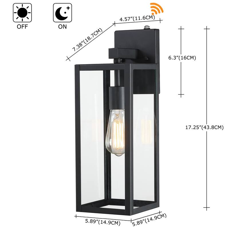 1-Light Outdoor Wall Light with Clear Glass