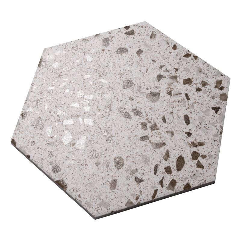 Merola Tile Venice Hex XT White 8-5/8" x 9-7/8" Porcelain Floor and Wall Tile