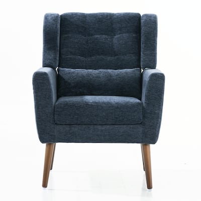 Mid Century Modern Accent Chair: Upholstered Foam-Filled Comfy Reading Chair with Chenille Fabric for Living Room, Bedroom