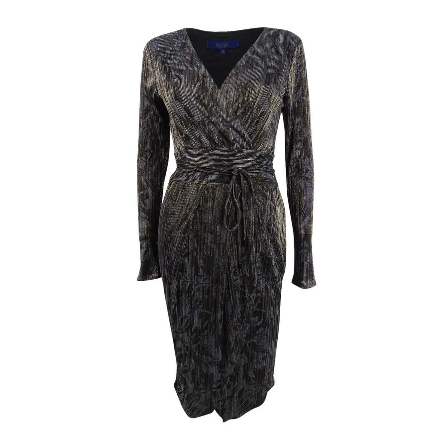 black gold wrap dress