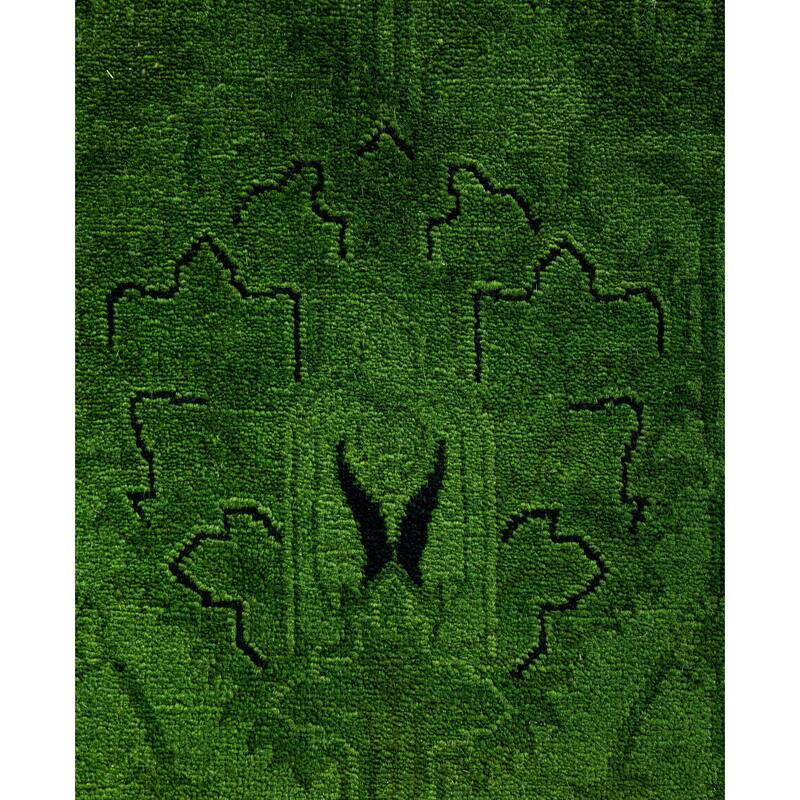 Overdyed One-of-a-Kind Hand-Knotted Area Rug - Green - 8' 2" x 10' 5"