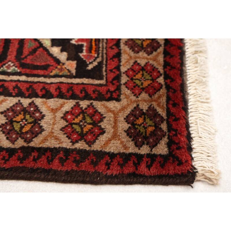 ECARPETGALLERY Hand-knotted Teimani Black, Red Wool Rug - 3'7 x 6'8