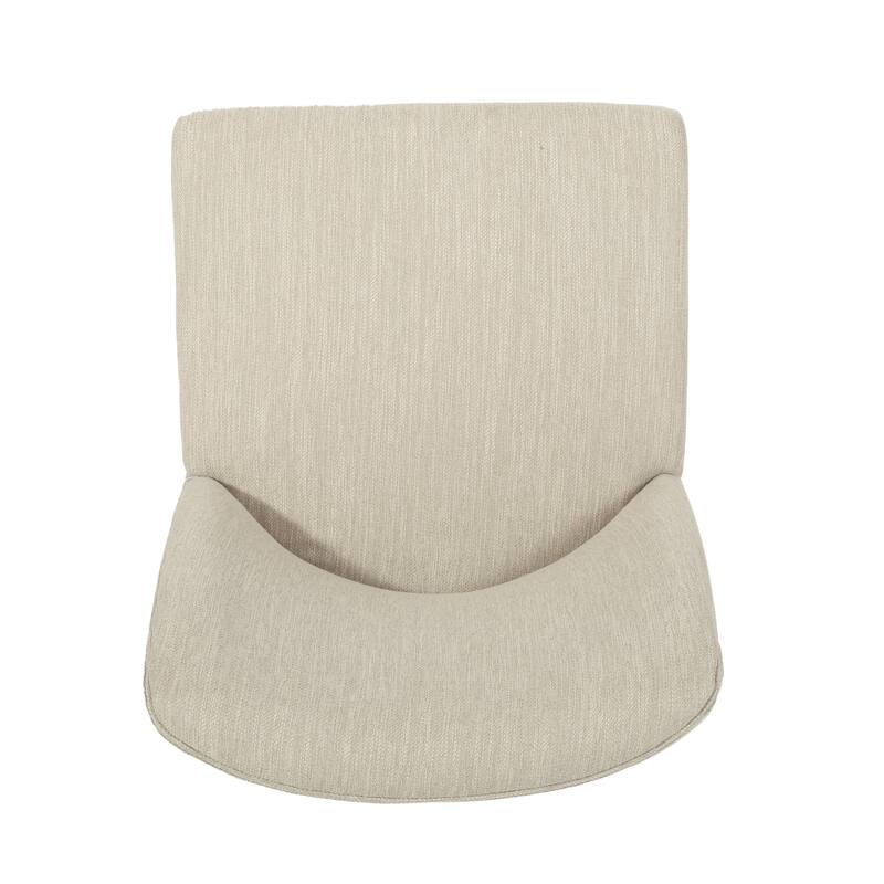 Armless Dining Chairs Set of 2 Modern Curved Back Kitchen Chairs with Wood Legs, Upholstered Dining Room Chairs Reception Chairs