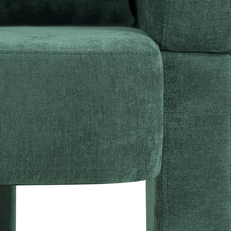 Modern 3-Leg Chenille Accent Chair with Ergonomic Arms & Removable Pillow