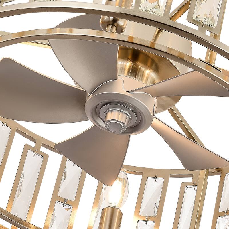20-In Chandelier Caged Ceiling Fan with Light and Remote(5-blade)