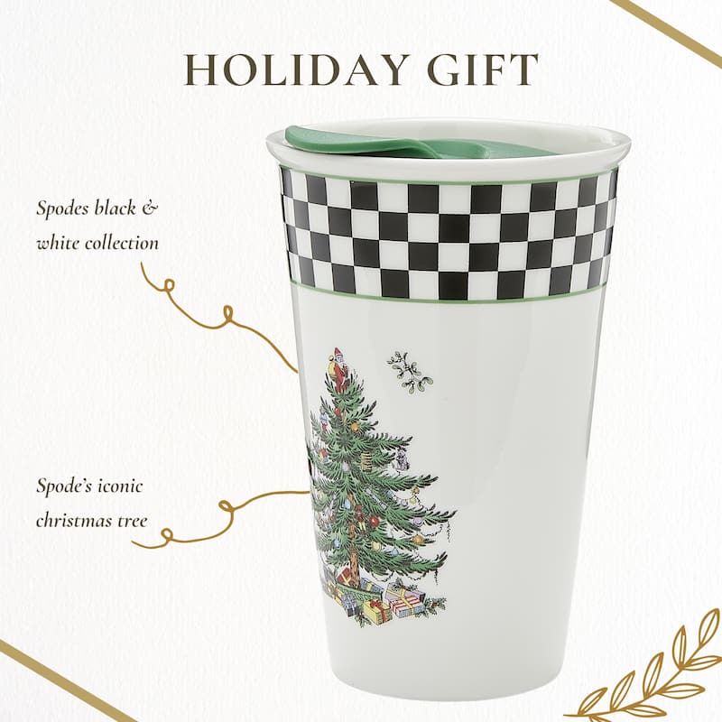 Spode Black and White Travel Mug - 8 oz