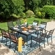 preview thumbnail 23 of 54, MAISON ARTS 9-Piece Patio Dining Set, 60 Inch Square Metal Table and 8 Metal Dining Chairs
