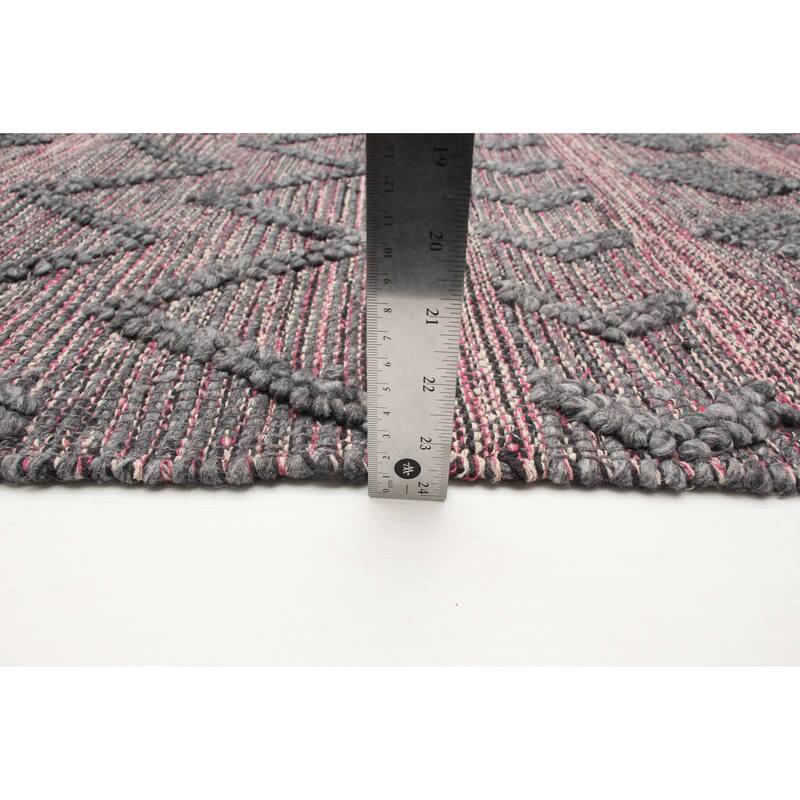 ECARPETGALLERY Braid weave Sienna Grey Wool Rug - 5'11 x 9'2