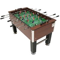 Sunnydaze Faux Wood Foosball Game Table with Folding Drink Holders - 55-Inch