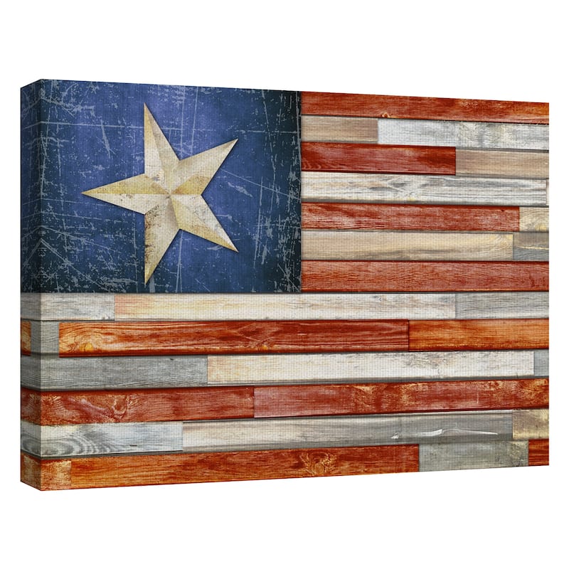 Wooden Flag by Suzanne Cruise Creative Services Canvas Art Print