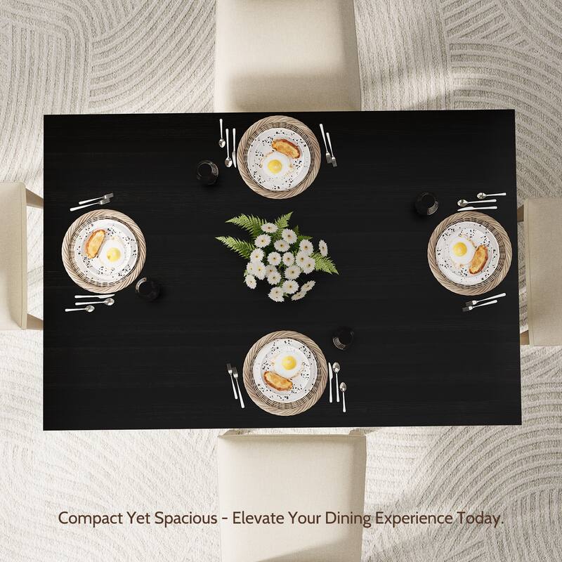 Dining Table with Acrylic X-Base, Kitchen Table for 4 People, Home Office Table with Thick Top