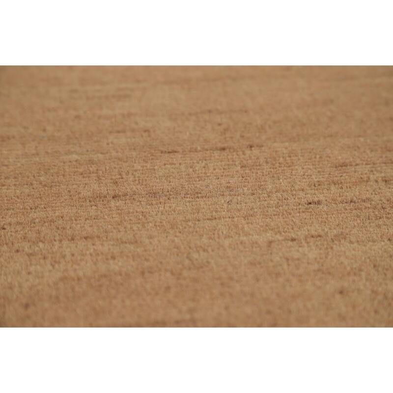 Light Brown Gabbeh Modern Runner Rug Oriental Hand-Knotted Wool Carpet - 2'7"x 9'10"