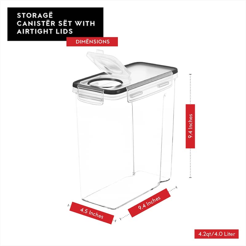 DWËLLZA KITCHEN Clear Cereal Storage Containers Set of 3