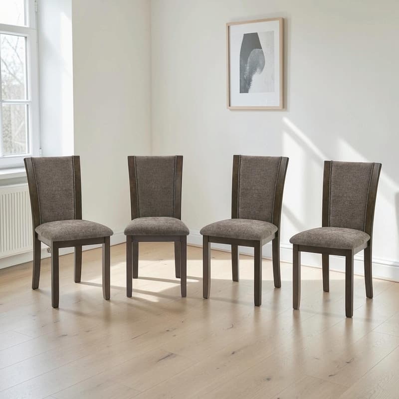 Wooden Dining Chairs Set of 4, Upholstered Side Chairs with Padded Seat for Kitchen & Dining Room