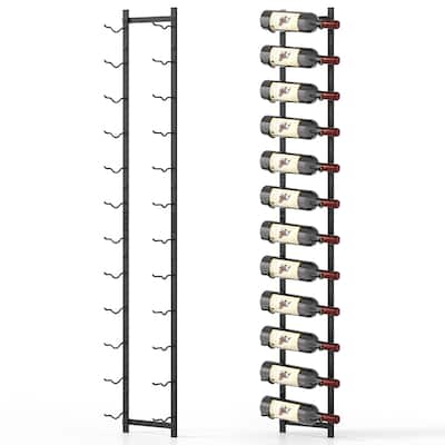 Gymax 12 Bottles Wall Mounted Wine Rack Metal Wine Display Holder