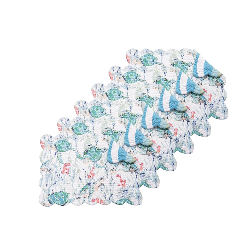 Sea Turtle Cove Quilted Placemat Set 6