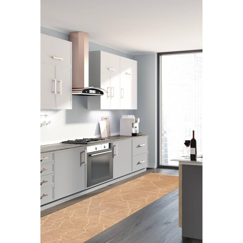 ECARPETGALLERY Hand-knotted Mystique Tan Wool Rug - 3'0 x 10'1