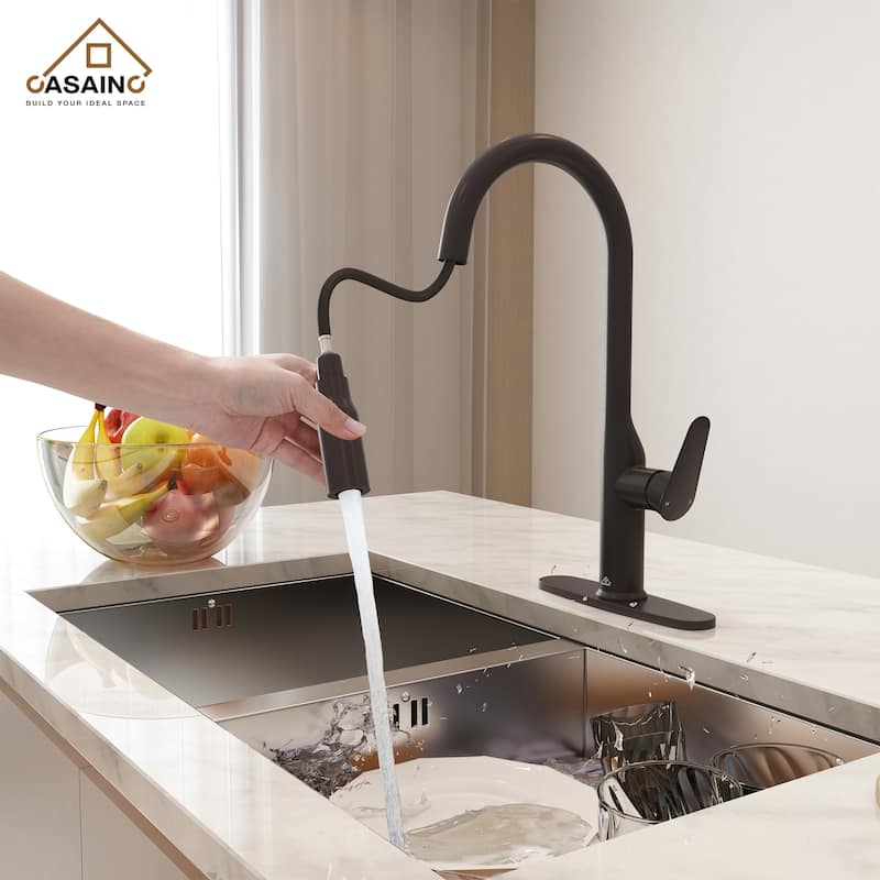 Single Handle Pull-Down Sprayer Kitchen Faucet