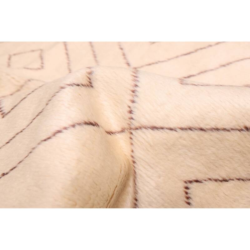 ECARPETGALLERY Hand-knotted Pak Finest Marrakesh Cream Wool Rug - 6'11 x 9'9