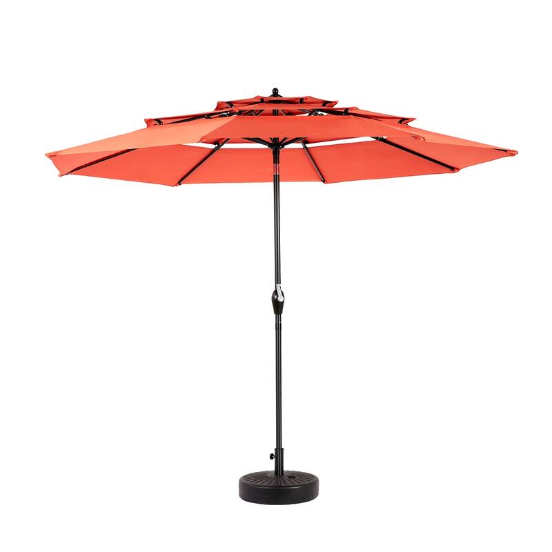 Topcraft 10ft Aluminum 3 Tier Tiltable Market Umbrella