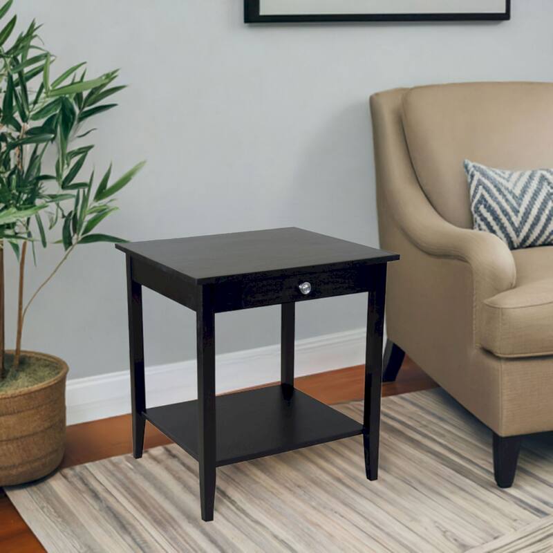 Porch & Den Holly Hill Solid Acacia 1-Drawer End Table