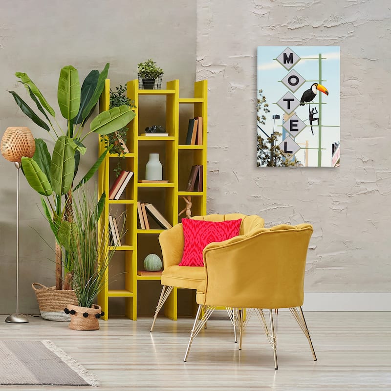 Stupell Toucan on Motel Sign Canvas Wall Art Design By Ashley Singleton