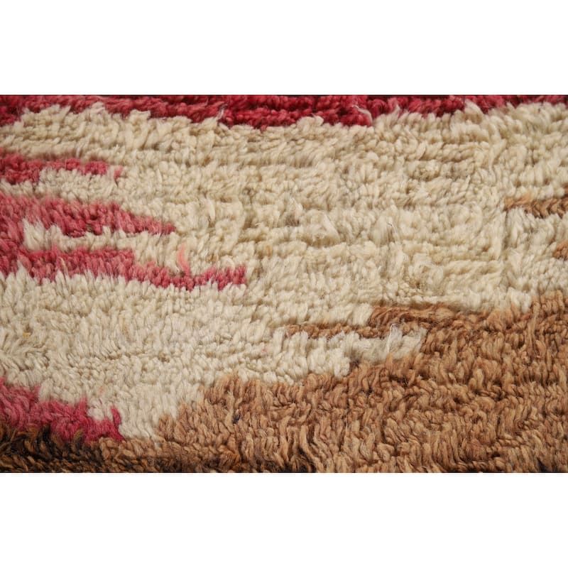 Abstract Plush Moroccan Oriental Area Rug Hand-Knotted Wool Carpet - 8'0" x 10'8"