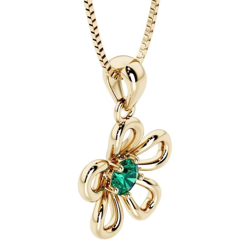 Oravo Gold Plated Sterling Silver Gemstone Flower Pendant