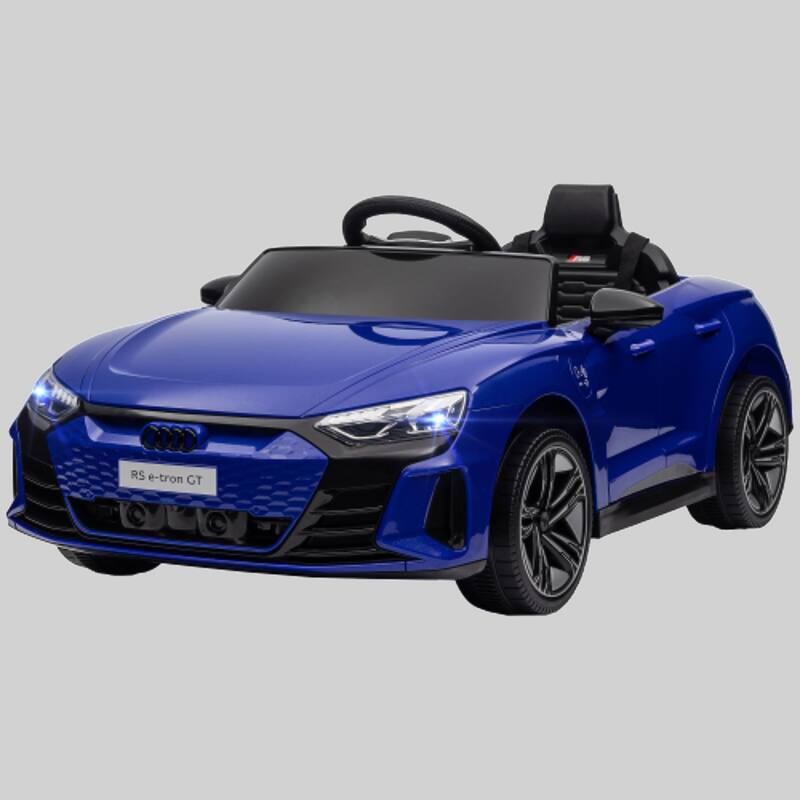 Kids Audi RS E-Tron GT 12V Ride-On Car, Electric Vehicle for Boys & Girls, 3.1 MPH, Remote Control, Music, Lights, Suspension - Dark Blue