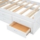 preview thumbnail 12 of 16, Twin Size Wooden Bed with Storage Headboard Featuring Built-In Outlets, Extendable Frame with Pull-Out Twin Trundle