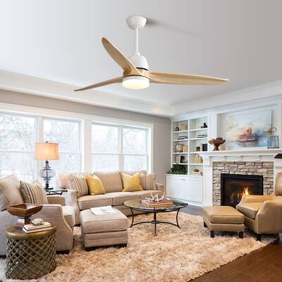 56 Inch 6 Speed Adjustable Ceiling Fan Light, Remote Energy Saving DC Motor