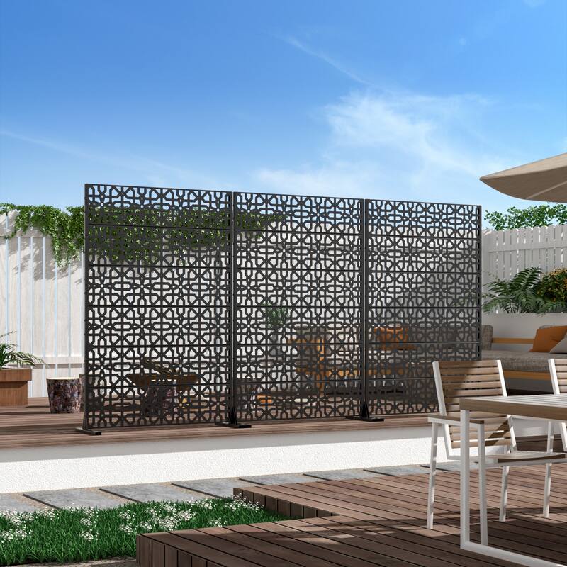 Dovelina 72'' x 47'' Privacy Metal Screen Fence Panel