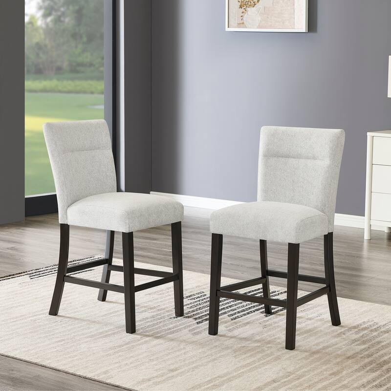 Roundhill Furniture Cavira 5-Piece Modern Faux Marble Dining Set, Counter Height Table with 4 Upholstered Chairs