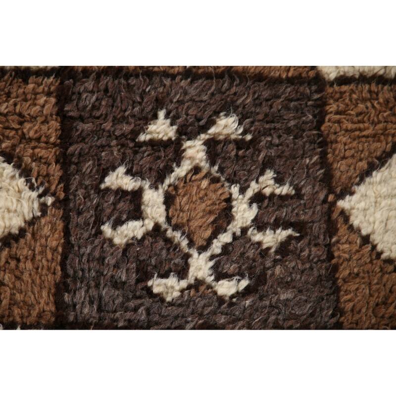 Vegetable Dye Plush Kurdish Turkish Runner Rug Handmade Wool Carpet - 3'1"x 11'3"