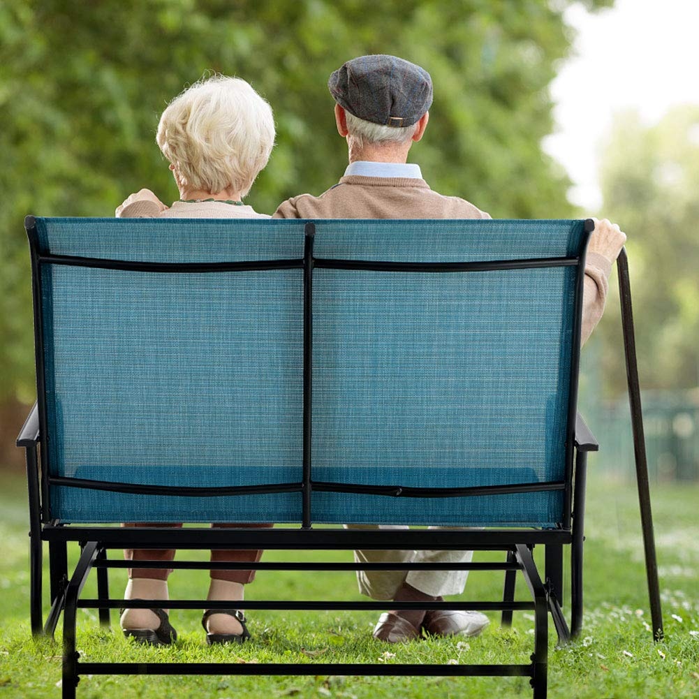 PHI VILLA 2 Seats Patio Glider Bench with 42
