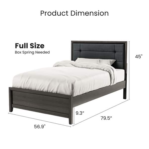 dimension image slide 1 of 2, Aury Rustic Grey Solid Wood Tufted Panel Kid Bed by Furniture of America