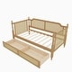 preview thumbnail 8 of 8, Traditional Style Rattan Twin Size Daybed with 2 Drawers ,Antique Walnut