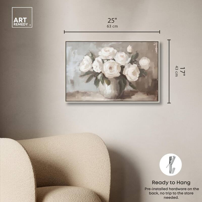 Creamy Cascade Cluster II Canvas by Art Remedy