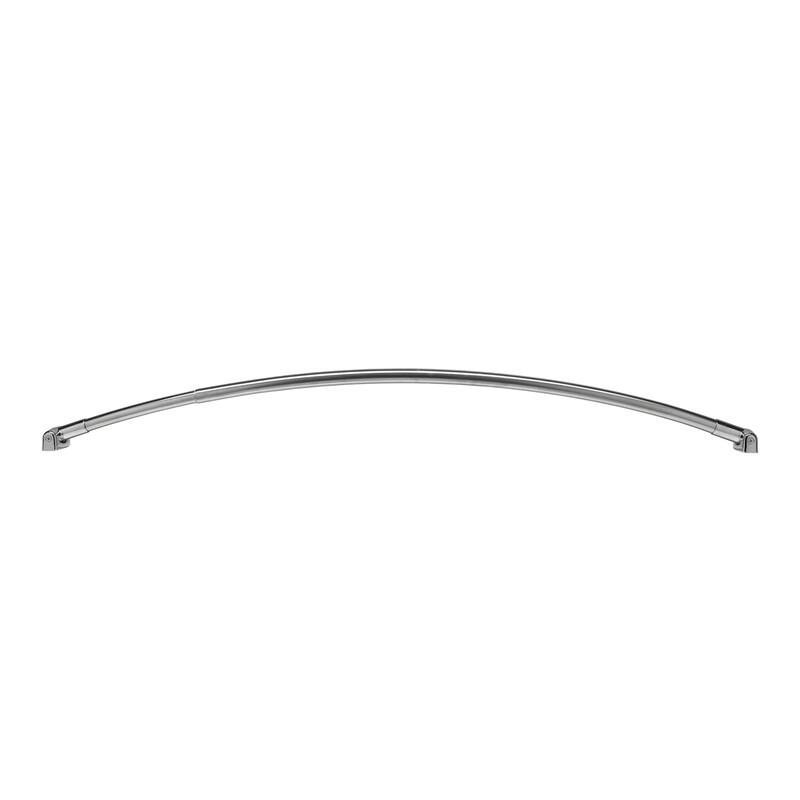 Croydex Chrome Telescopic Adjustable Curved Shower Curtain Rod, 45-72 inches